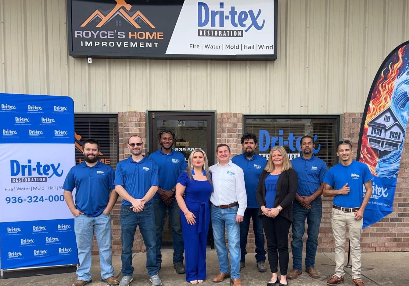 Dri-Tex Restoration team of IICRC-certified technicians ready to respond to water, fire, and mold damage emergencies in Montgomery County, Texas